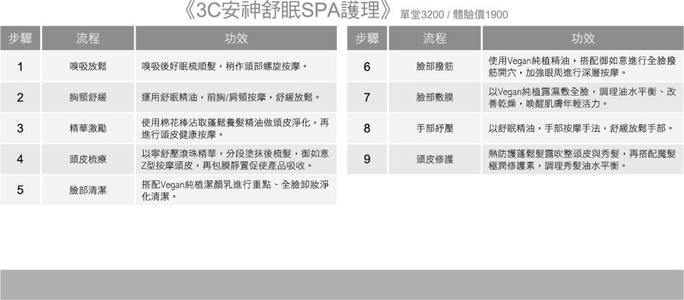 3C安神舒眠SPA護理	